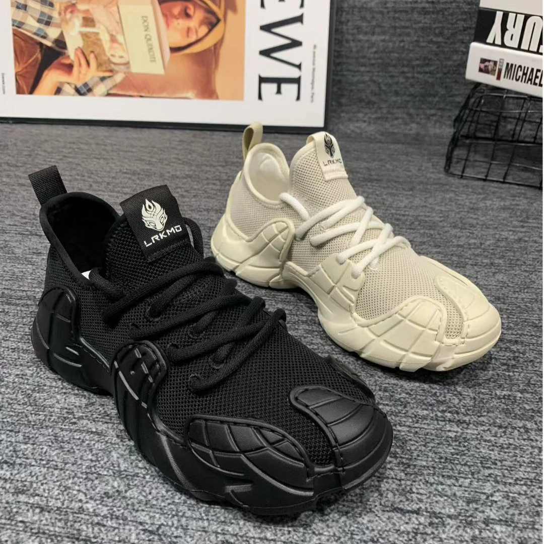 D25276欧货男士时尚百搭舒适透气飞织夏季厚底休闲潮鞋