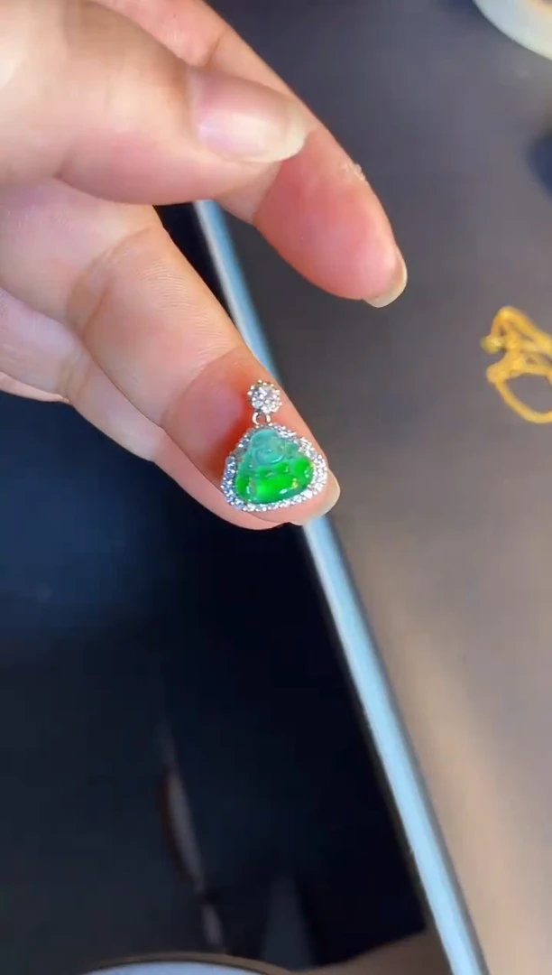 吊坠(不含链)银S925镶嵌翡翠1