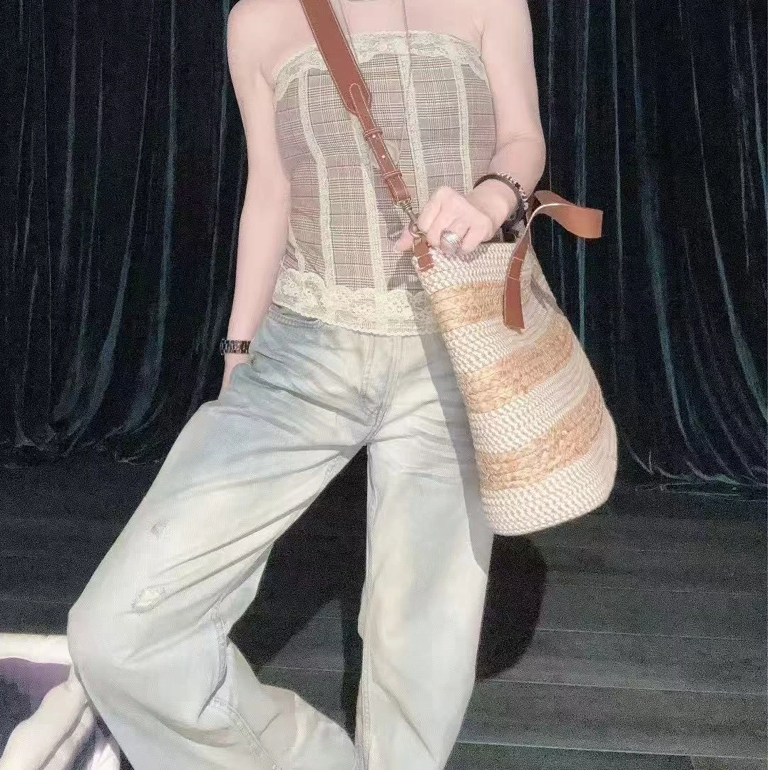 【HAV】新款时髦中高腰猫须做旧废土风牛仔直筒裤