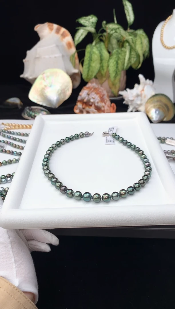 【闪购商品】海水珍珠颈饰银S925镶嵌海水大溪地珍珠项链