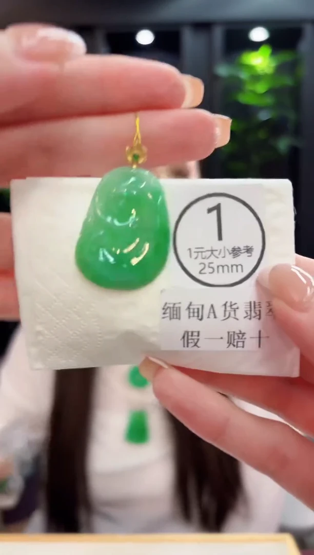 颈饰18K金镶嵌翡翠 缅料A货/支持复检/一件