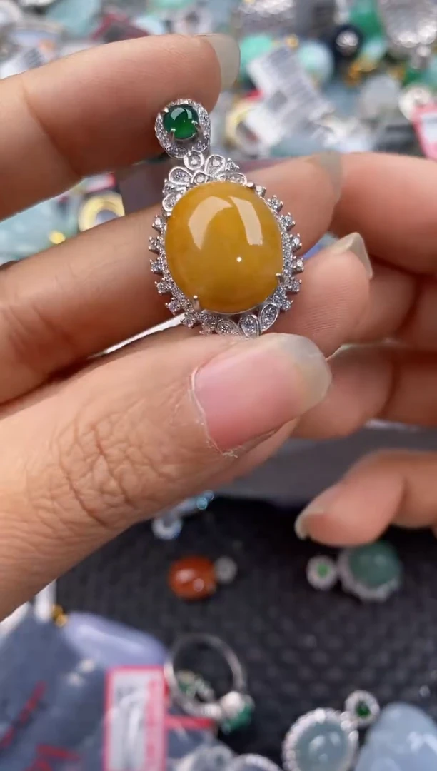 银S925镶嵌戒指翡翠777---3