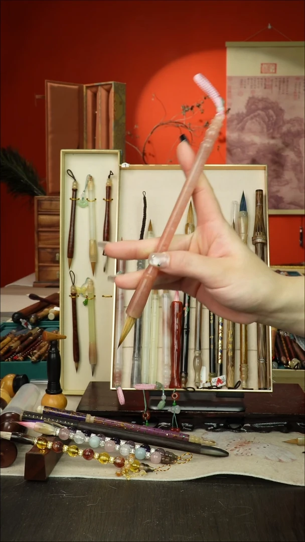 198号闪孤品高货毛笔链接 清水试笔 蘸墨不退