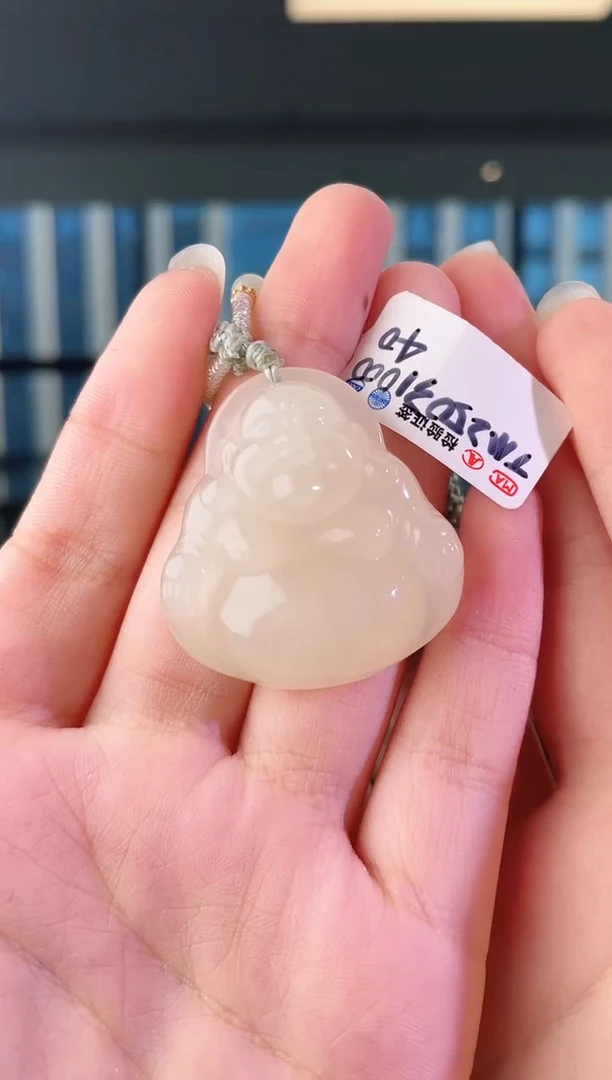 和田玉未镶嵌颈饰35佛公 无