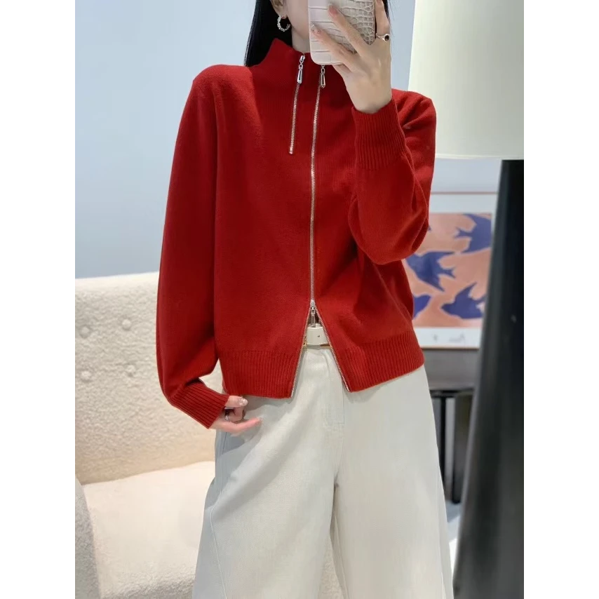 女毛针织衫秋冬显瘦针织开衫休闲上衣2026新款