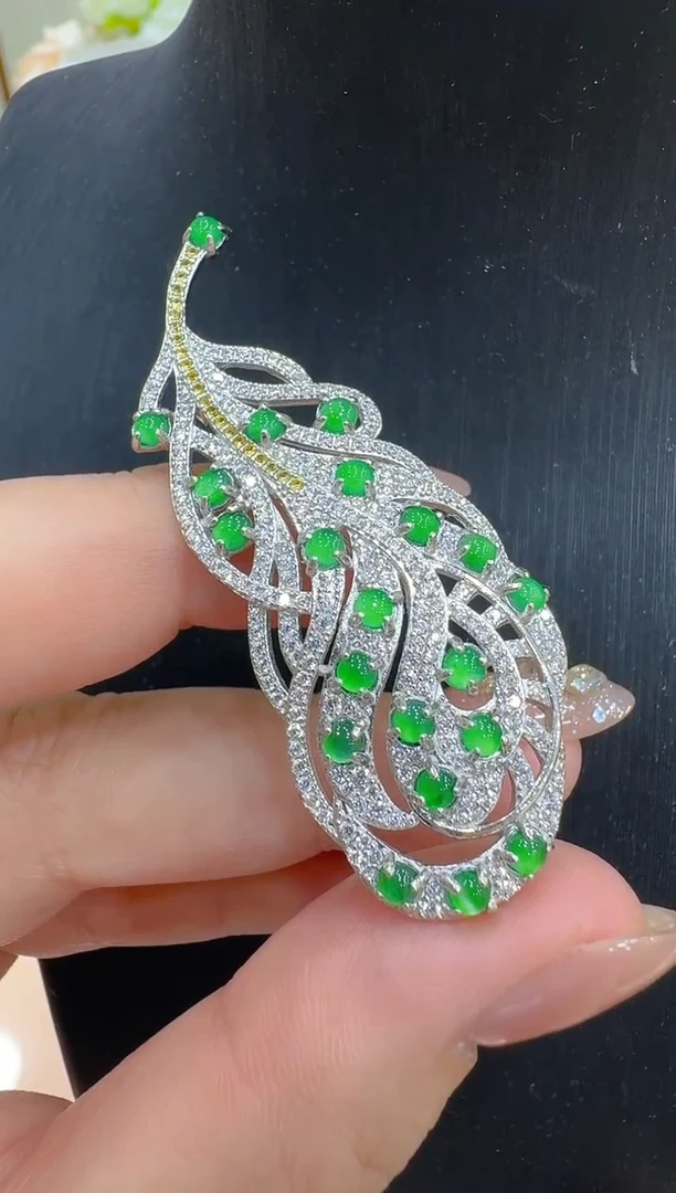 翡翠银S925镶嵌胸针多样性团购发一件