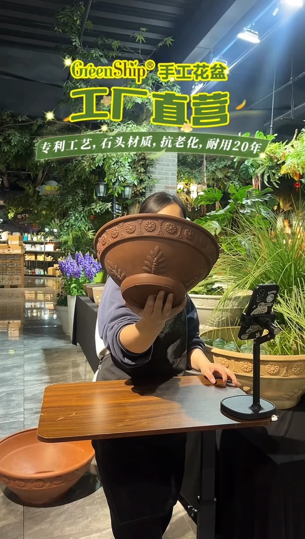 30.5*13/09G30陶土色小口径碗莲盆