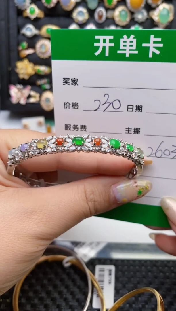 翡翠戒指银S925镶嵌2603