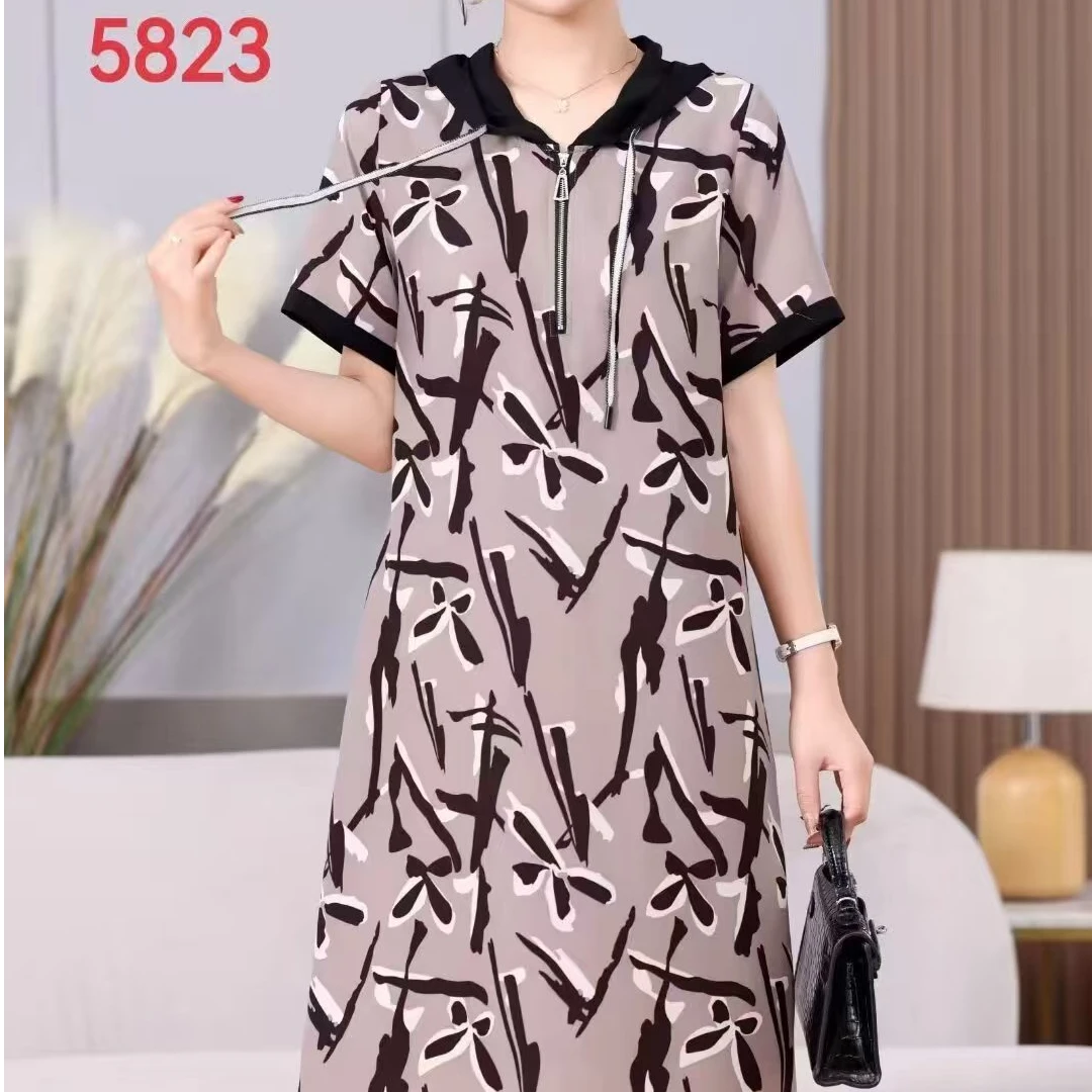 111 气质春夏季减龄显瘦气质洋气时尚绣花休闲长裙中老年