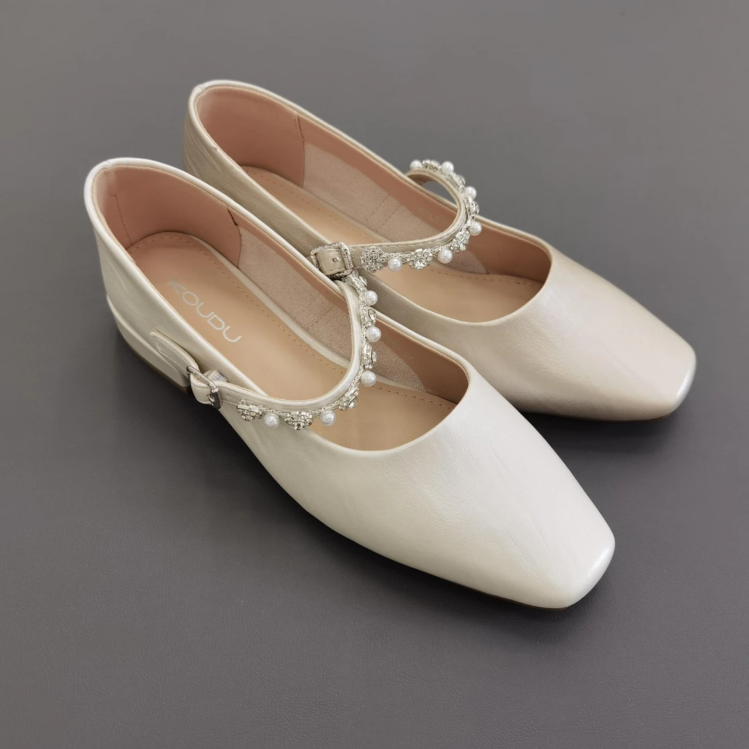 公主风夏季学院风极简风粗跟单鞋高跟皮鞋欧若智性风3241