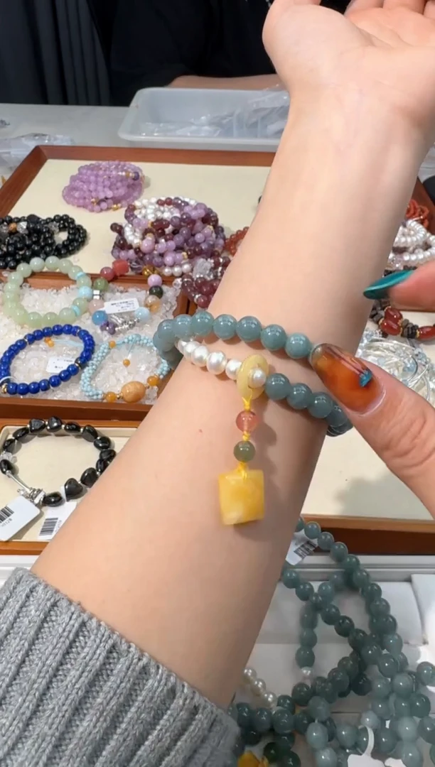 【闪购商品】水晶手链未镶嵌A048翡翠双圈设计款