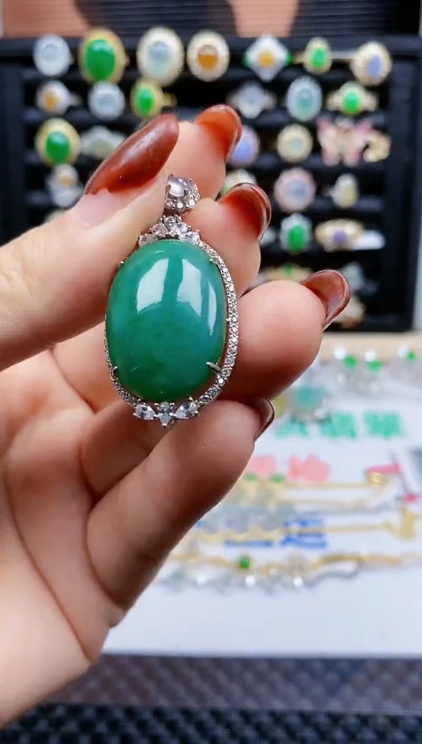 银S925镶嵌戒指翡翠246