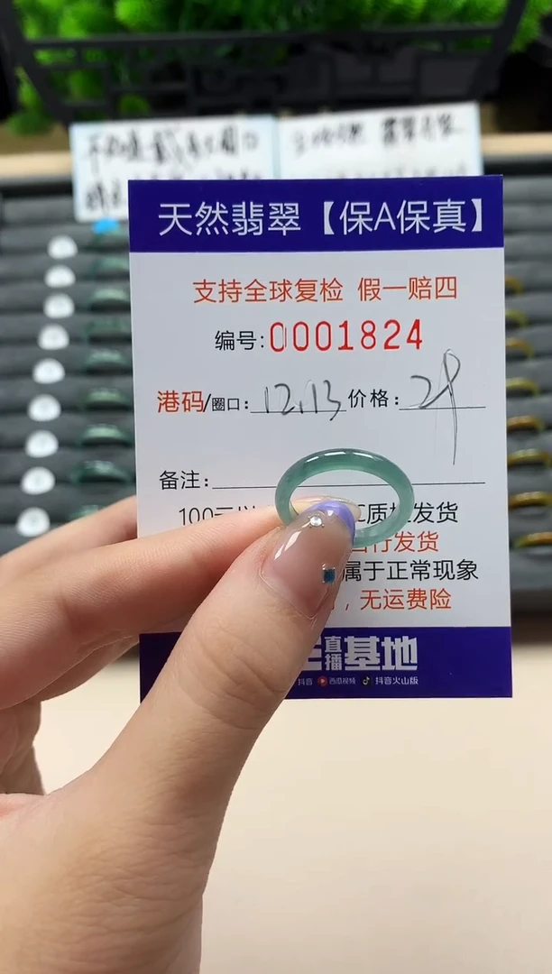 未镶嵌戒指翡翠天然  1824