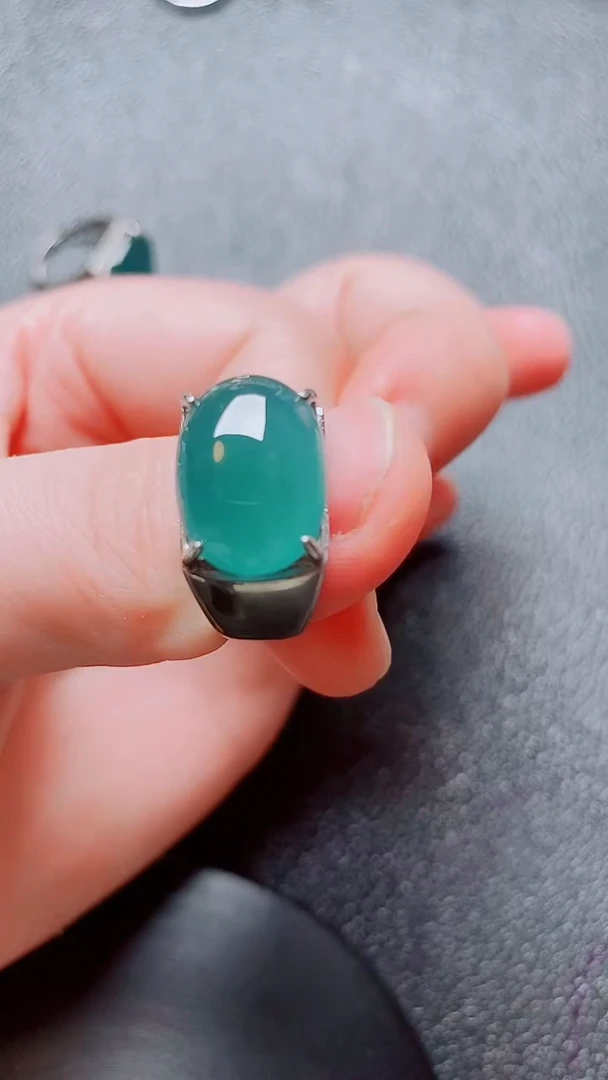 银S925镶嵌戒指翡翠翡翠