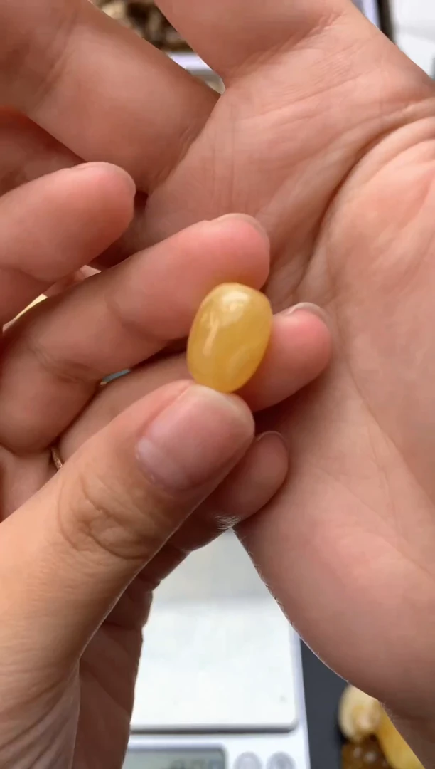 【闪购商品】琥珀珠宝奇石未镶嵌005琥珀蜜蜡花粉有纹小坑介意勿拍