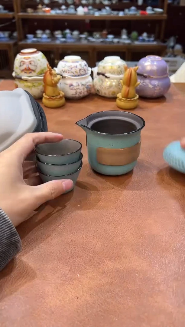 真的很便宜会开片的旅行茶具