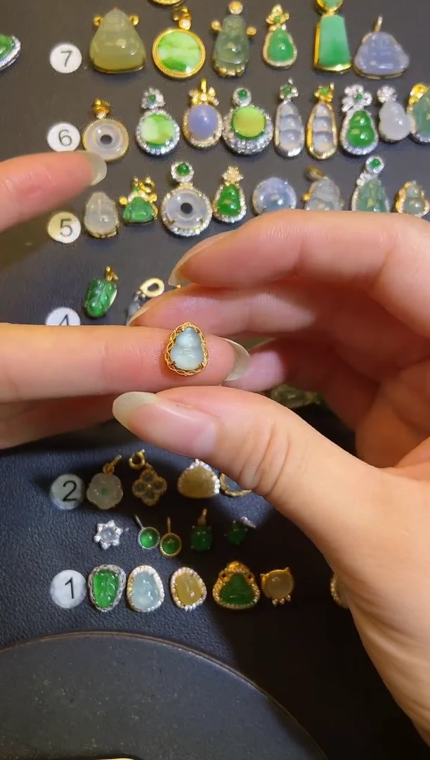 吊坠(不含链)银S925镶嵌翡翠1