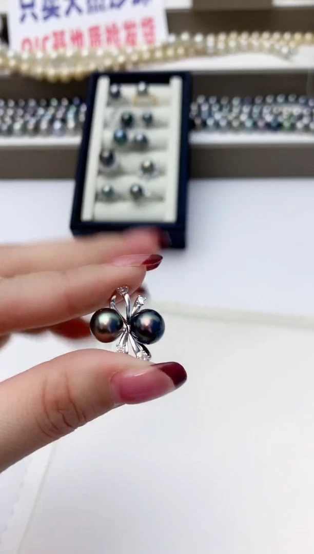 颈饰银S925镶嵌海水珍珠A62