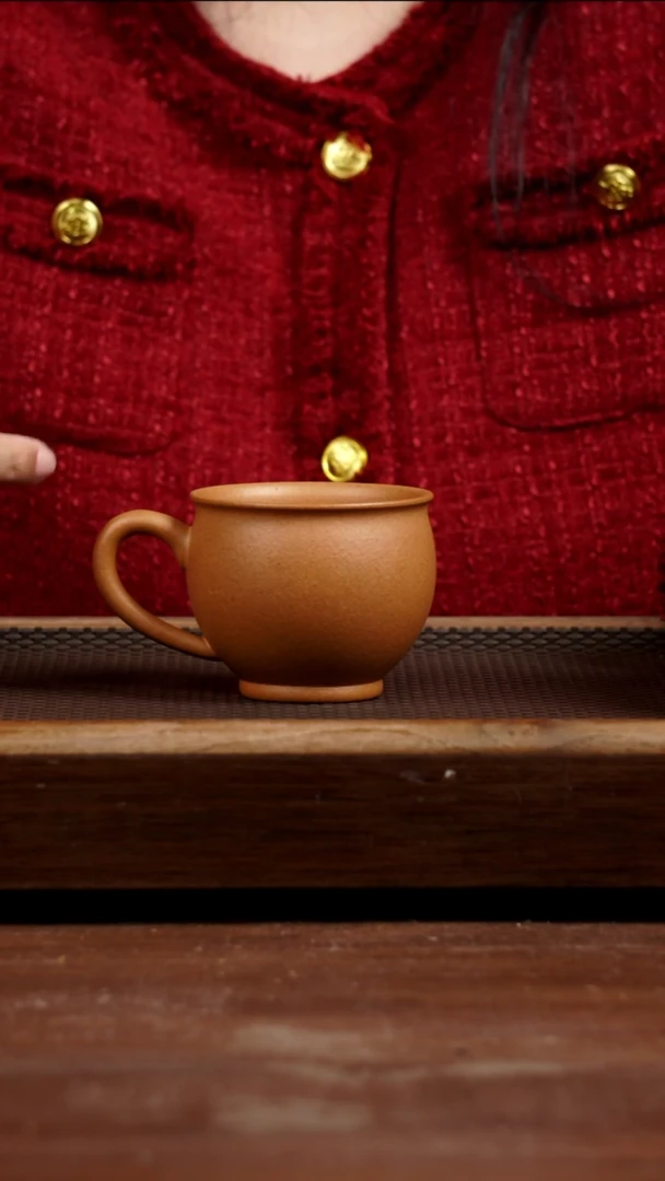 茶壶紫砂老档口黄金段把杯190CC