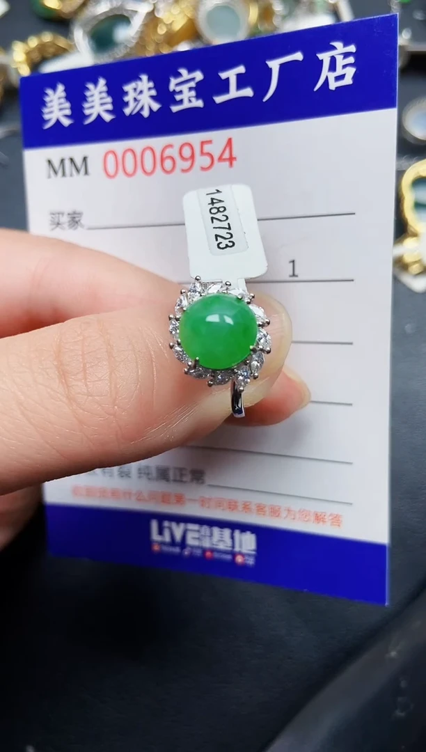 翡翠银S925镶嵌颈饰6954
