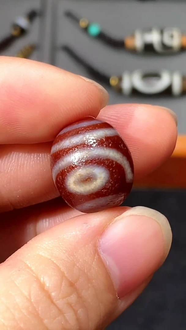 【闪购商品】玛瑙/玉髓单珠未镶嵌红肉二眼