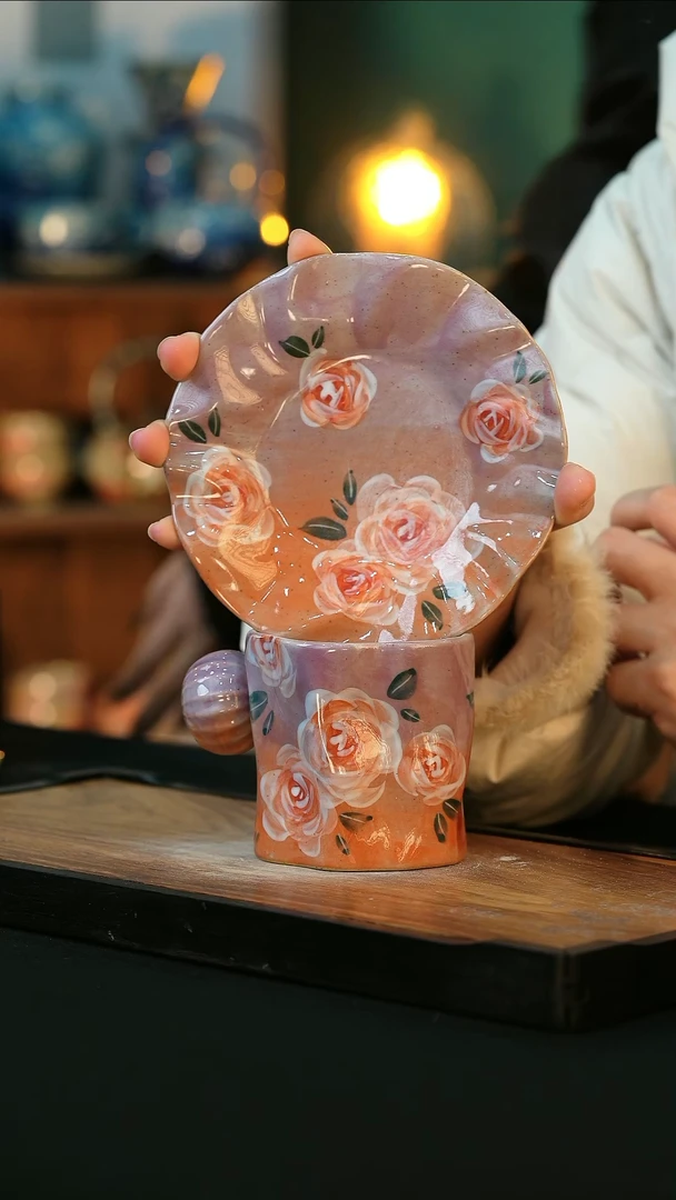 【闪购商品】杯手绘心瓷陶瓷浮力