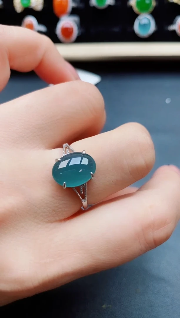 翡翠戒指银S925镶嵌5080550