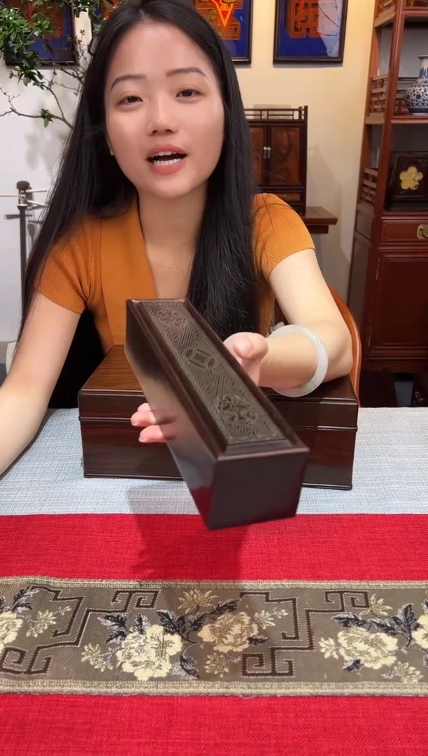 紫檀木类成套家具抽拉盒  机关盒  镶嵌银丝