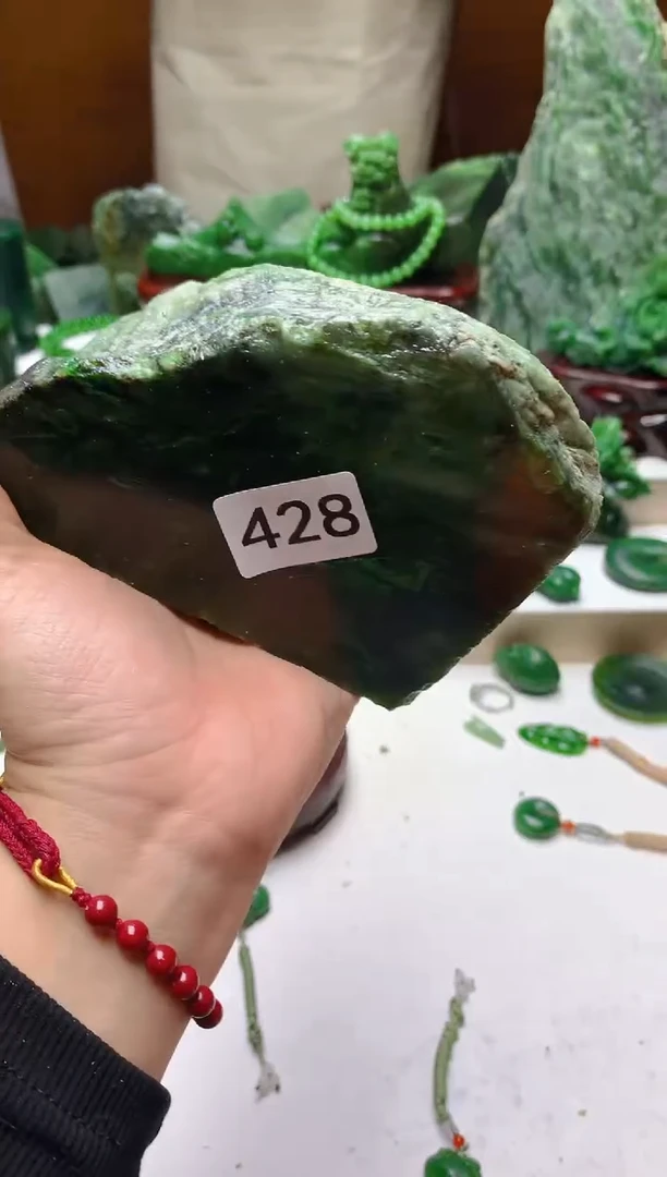 未镶嵌和田玉（碧玉）珠宝半成品1