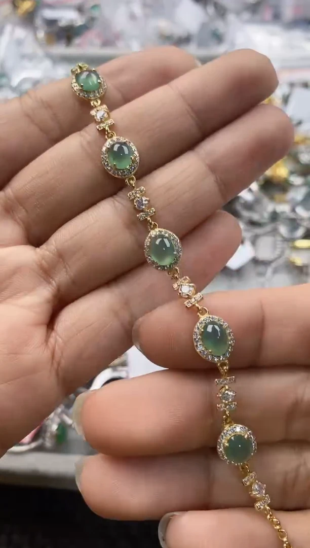 银S925镶嵌戒指翡翠444---9