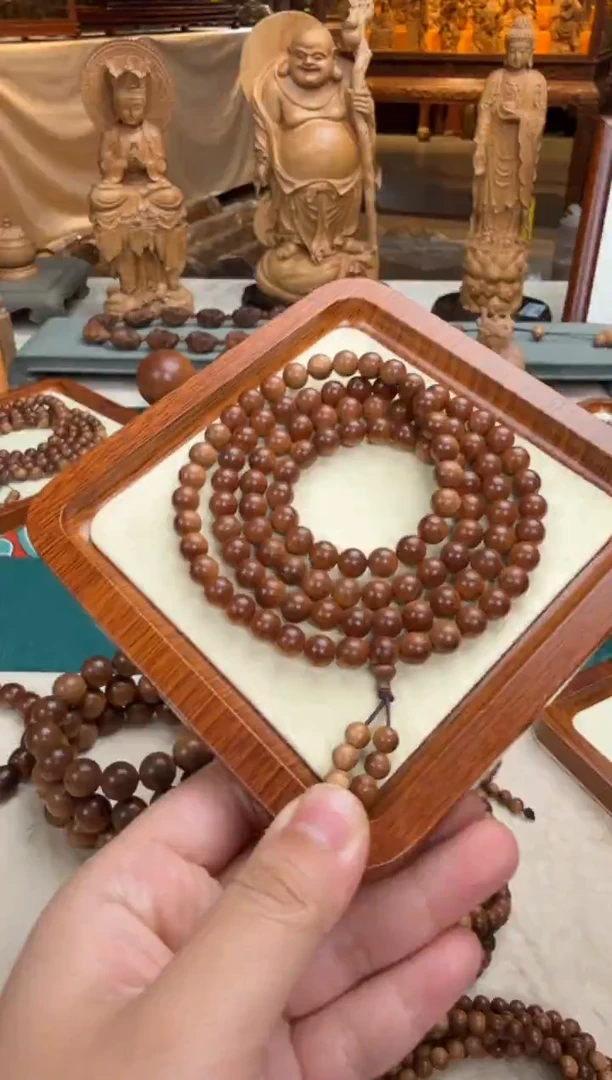 檀香木手串/手链0.8横纹沉水108颗 印度老山檀香
