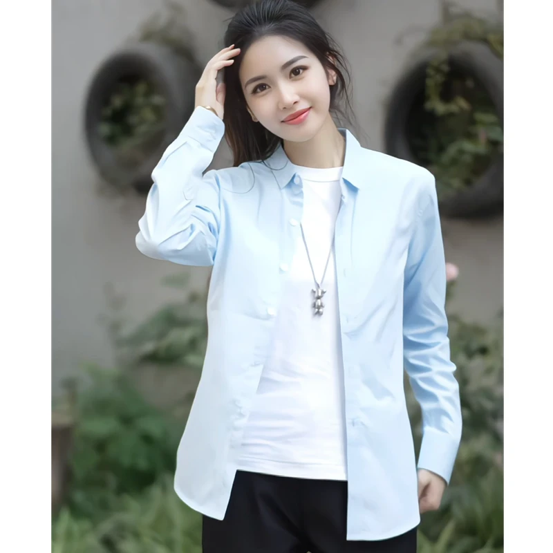 2025新款春季男士纯色衬衣长袖春夏衬衫休闲商务职业正装修身衬衣