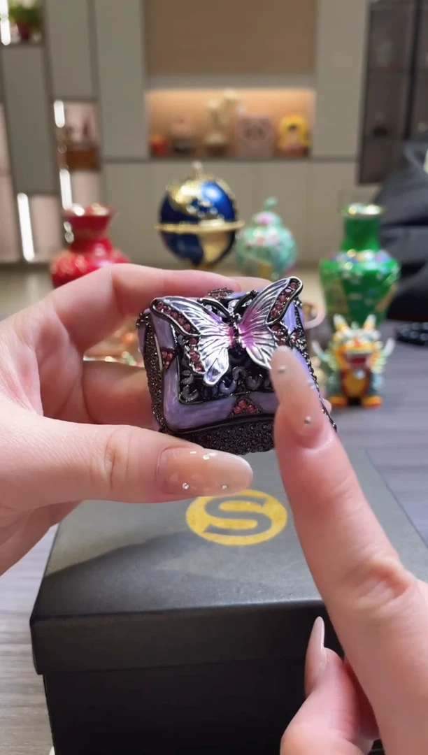 摆件七宝烧珐琅彩首饰盒