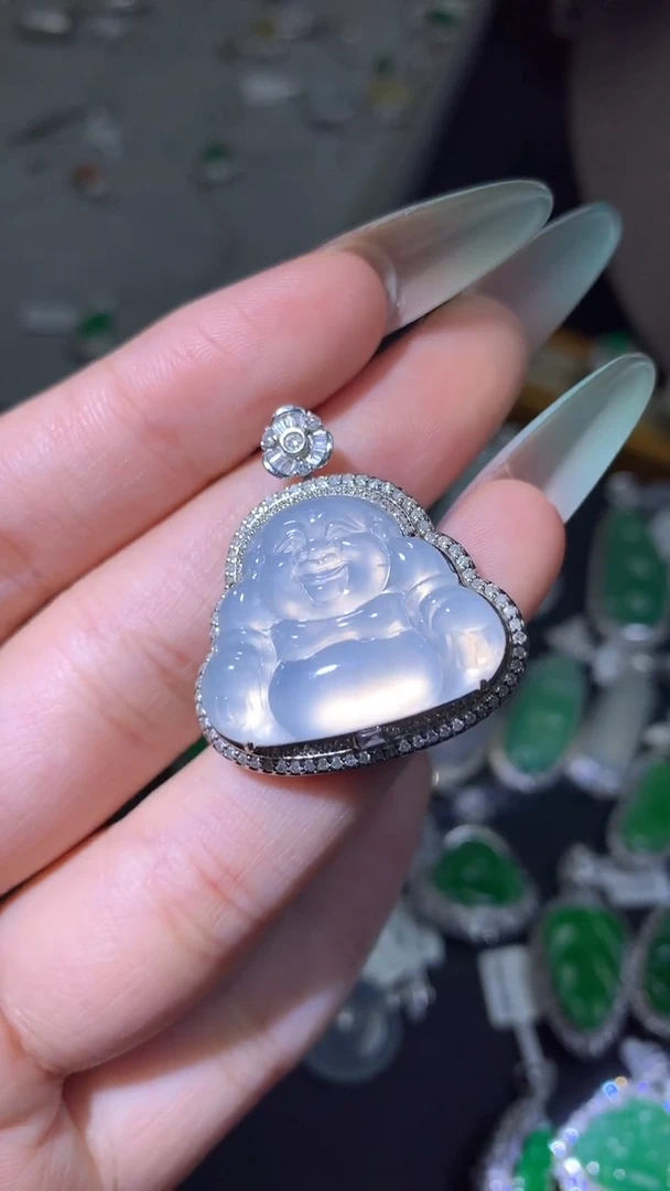 吊坠(不含链)18K金镶嵌翡翠吊坠