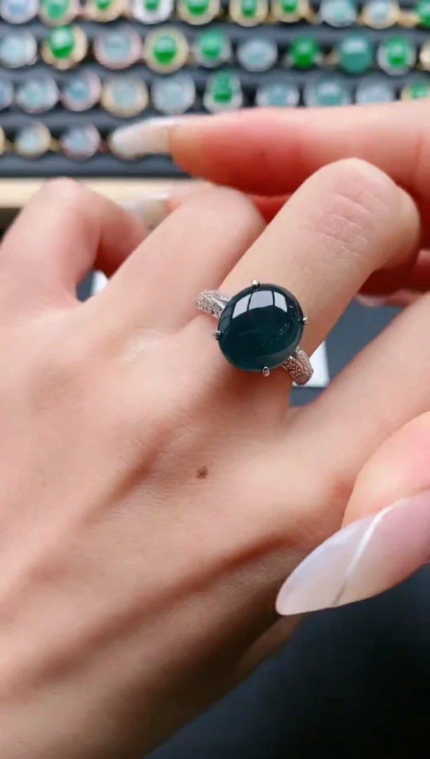 【闪购商品】翡翠戒指银S925镶嵌111111111