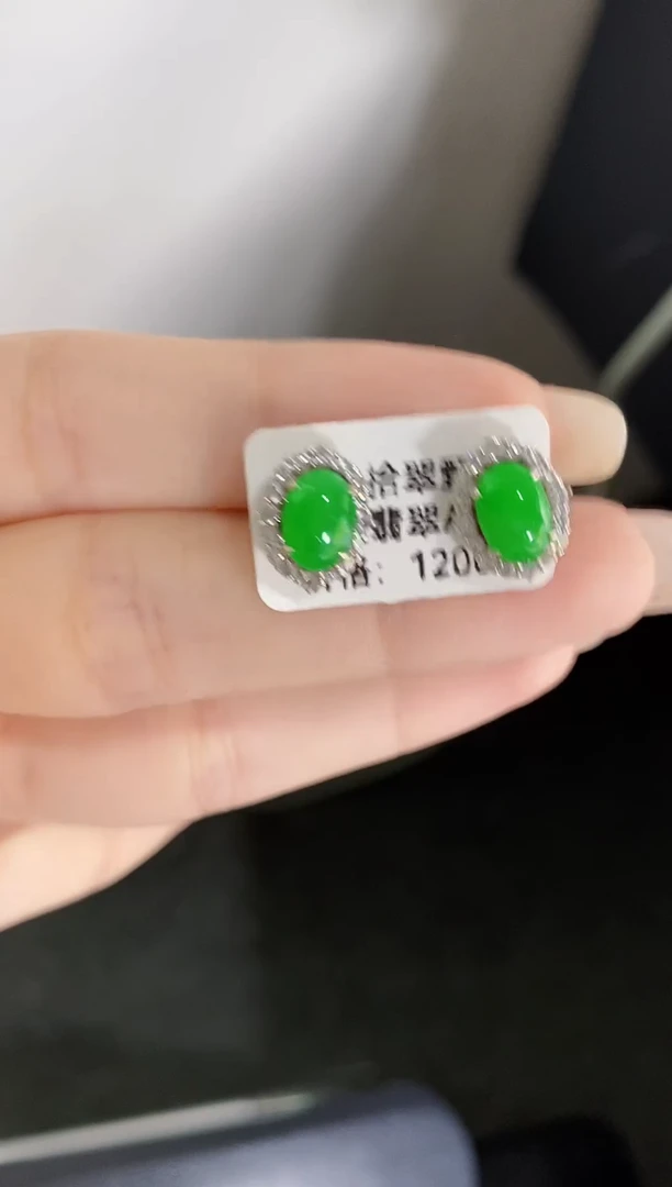 银S925镶嵌戒指翡翠天然A货翡翠70