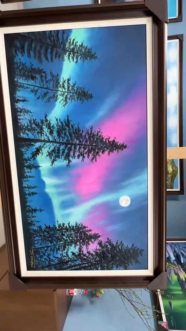 油画陶宗健-100*55-油画作品-极光