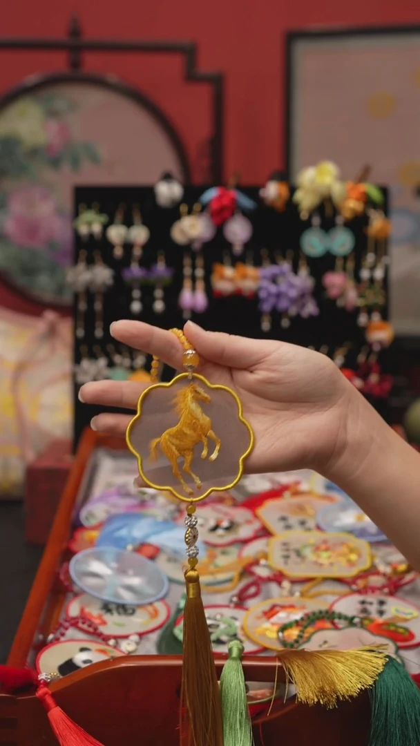 刺绣普**我非遗绒花手工饰品