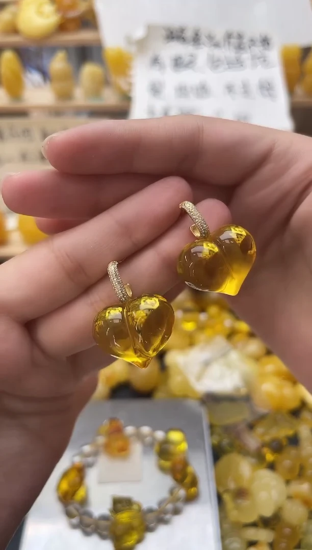 琥珀银S925镶嵌珠宝奇石148琥珀蜜蜡微瑕