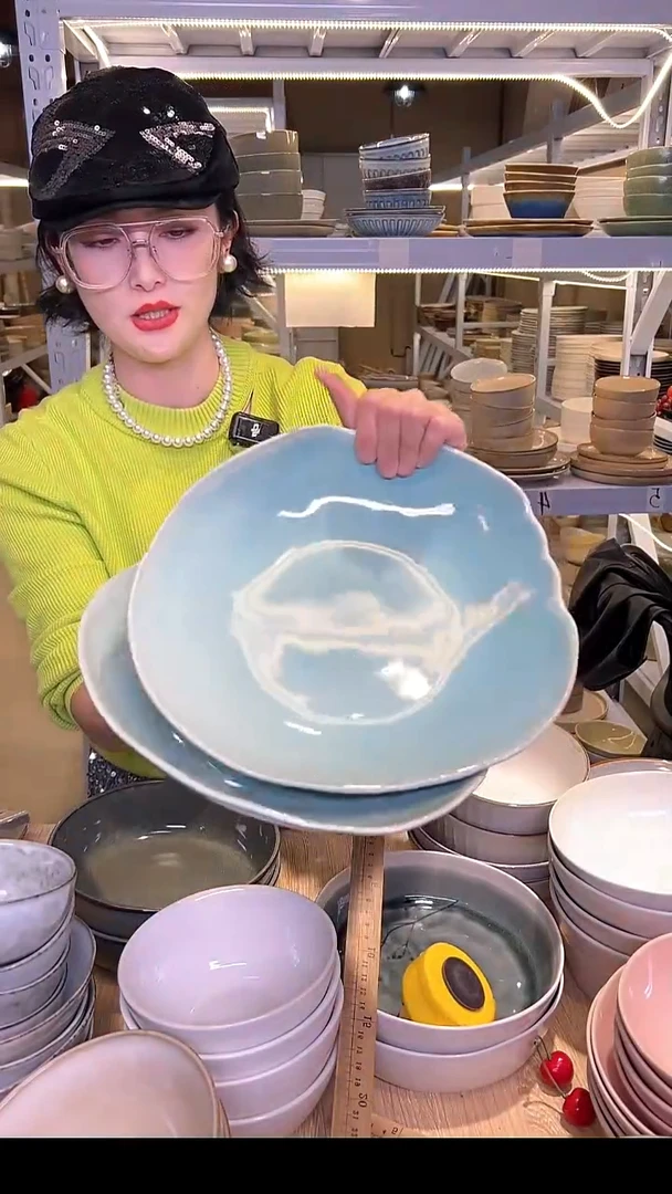 瓷213外贸尾货高温釉下彩陶瓷餐具默认微瑕