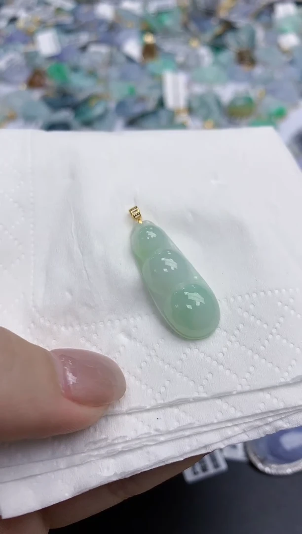 【闪购商品】翡翠颈饰18K金镶嵌天然缅甸翡翠A货