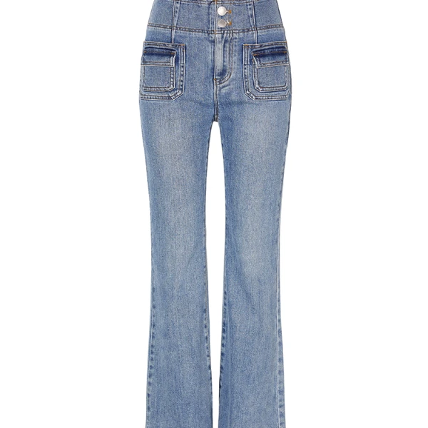 简约高腰时尚修身裤女阔腿裤宽松显瘦裤子Y130535黑色