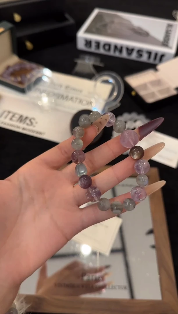 未镶嵌手链水晶灰月光多宝x3610