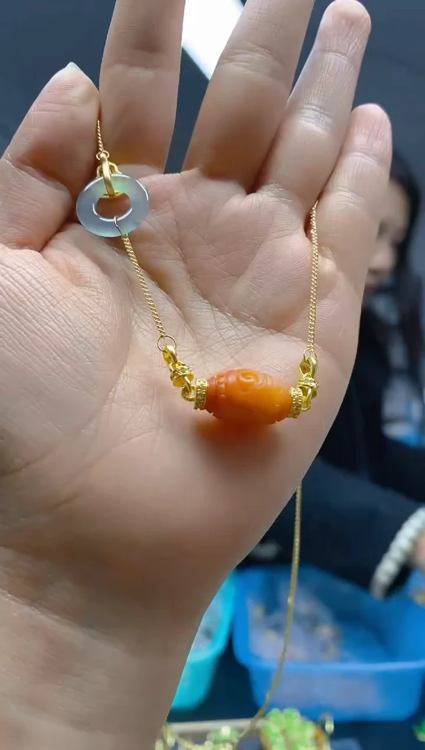 【闪购商品】翡翠耳饰合金0620翡翠锁骨链