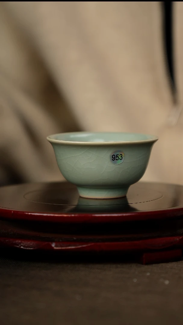 全品 鸾青 压手杯 无底款