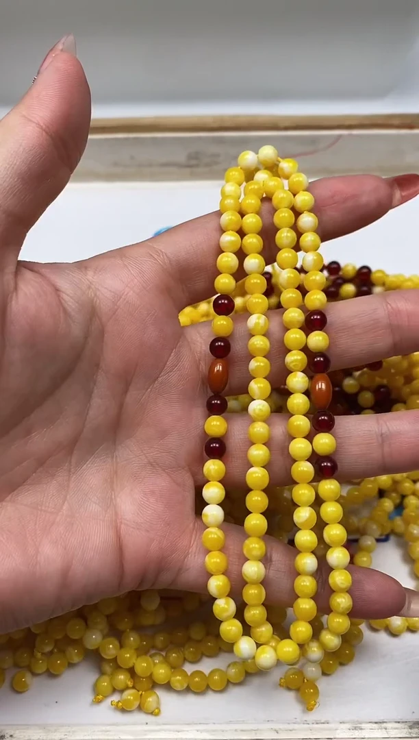 未镶嵌蜜蜡裸石D518 白花蜡5mm一条10元