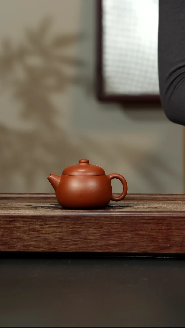 紫砂茶壶朱泥 宽口文旦