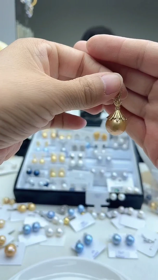 吊坠(不含链)未镶嵌淡水珍珠黄色系   15mm