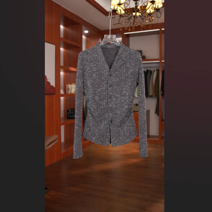 【小野】2025新款韩系气质休闲时尚百搭修身洋气短款针织上衣2601