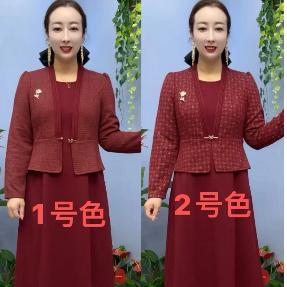 6351款气质时尚洋气修身假两件连衣裙